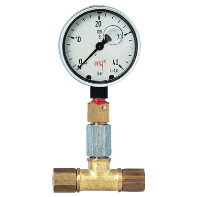 Close: Pressure gauge for hose pump