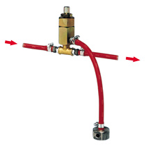 Pressure reducer for hose-pumpe