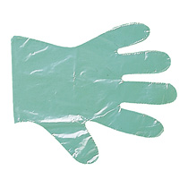 One-way gloves of polyethylene foil
